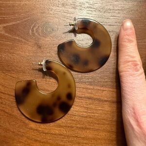 J. Crew Tortoiseshell Hoop Earrings
